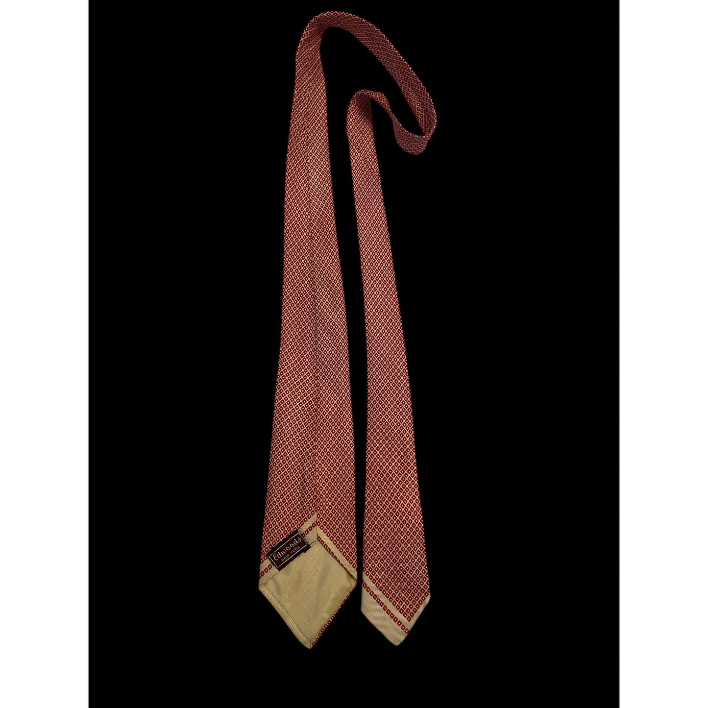 Vintage Edwoods New York Men’s Necktie – Red & White Diamond