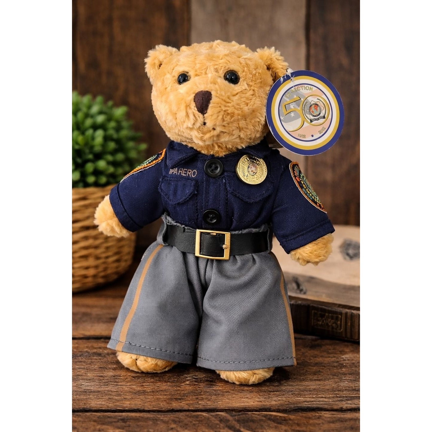 Hero Bears IPA Police Bear 50th Anniversary Plush 2012 8.5" Uniform Teddy