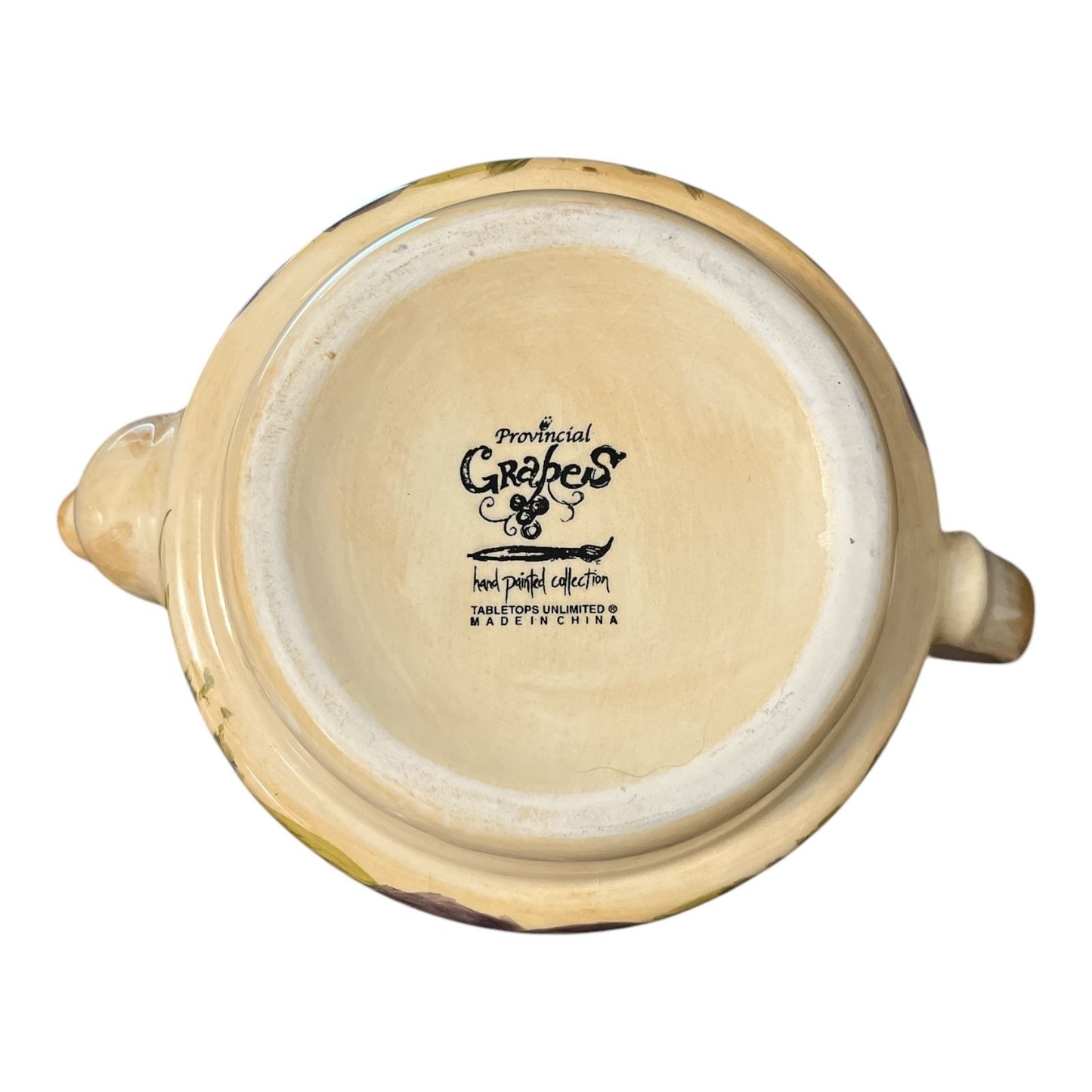 Tabletops Unlimited Provincial Grapes Teapot Hand Painted Ceramic Vintage