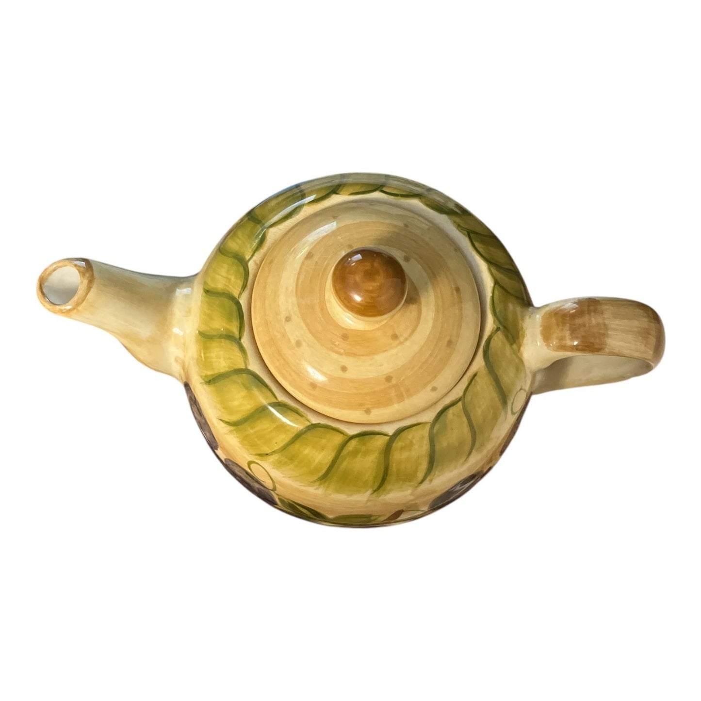 Tabletops Unlimited Provincial Grapes Teapot Hand Painted Ceramic Vintage