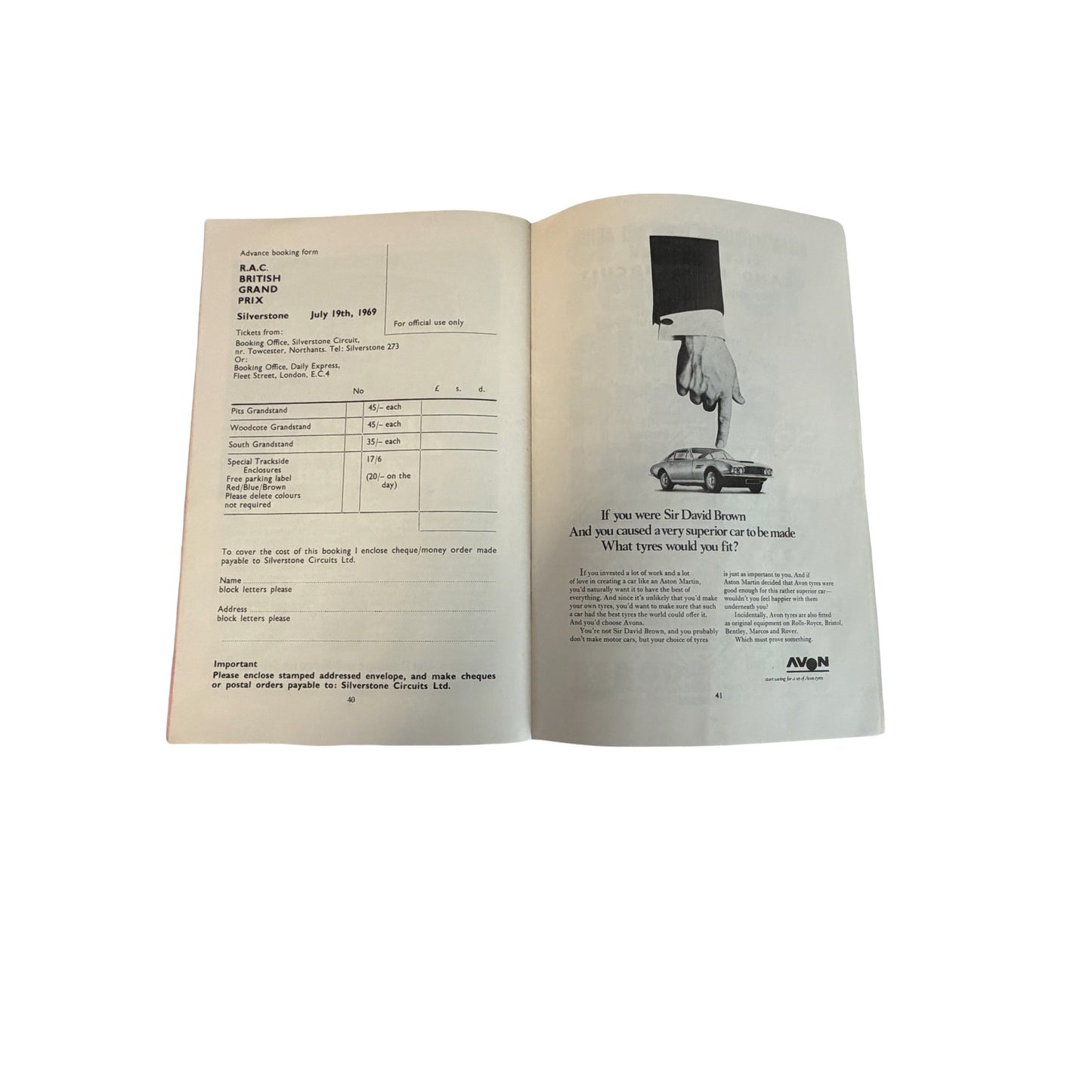1969 Silverstone Martini International Official Programme Aston Martin Owners Club Racing