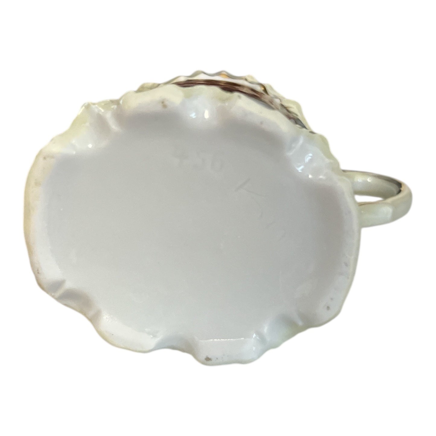 Vintage Porcelain Creamer with Rose Transfer & Gold Trim – Mold #456 – 1940s–50s