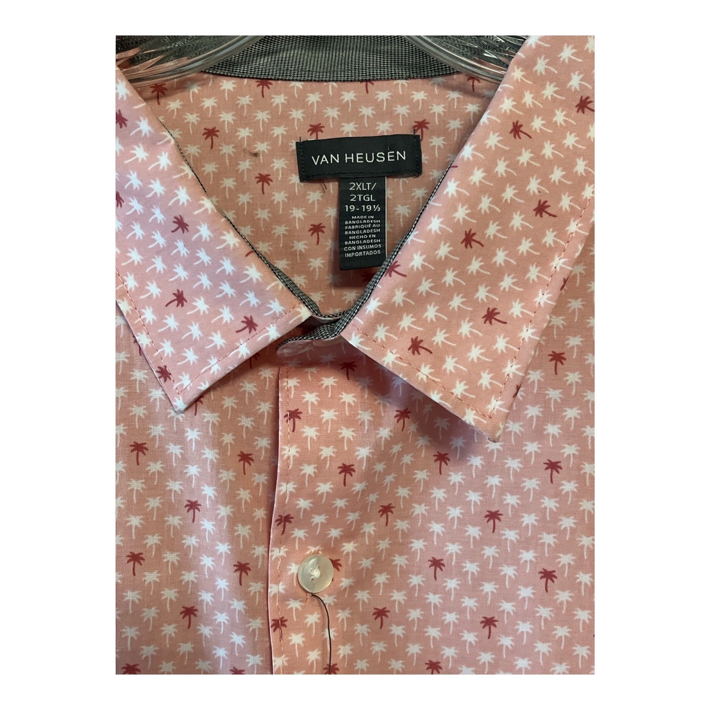 NWT Van Heusen Men's 2XLT Shirt Lot – Watermelon & Palm Tree Prints – Big & Tall Stain Shield Never Tuck