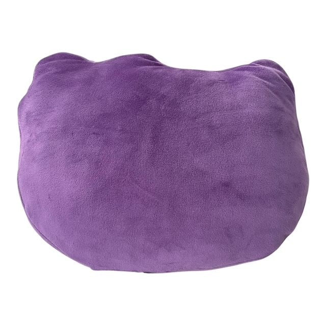 Sanrio Hello Kitty Face Plush Pillow – White & Purple with Pink Bow – 2010s