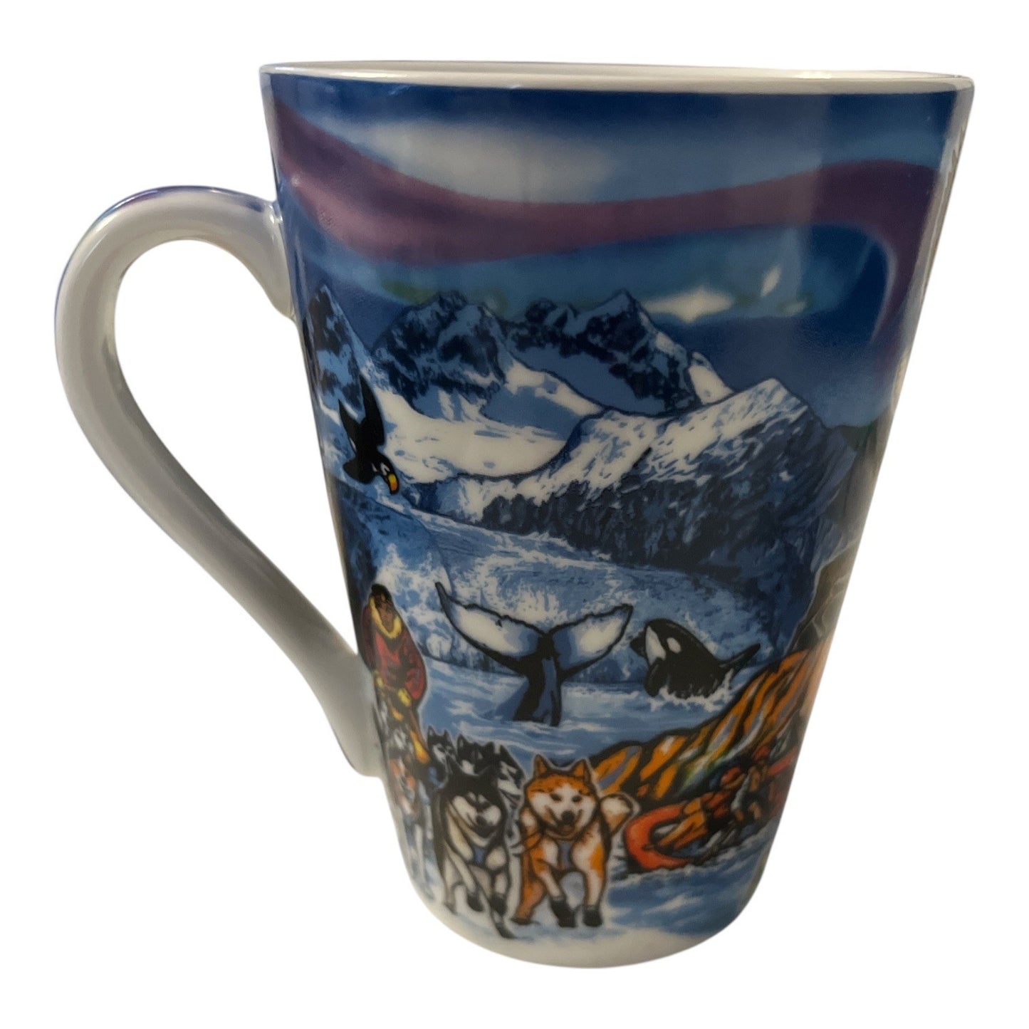 Vintage Alaska Outpost Scenic Wildlife Train Coffee Mug Bear Moose Eagle