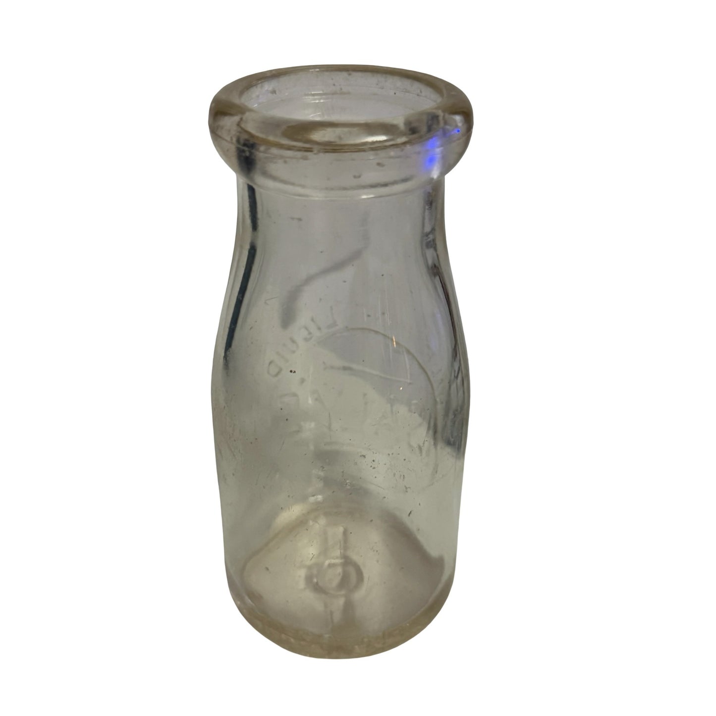 Isaly's Half Pint Embossed Milk Bottle Youngstown Ohio Vintage Dairy Glass
