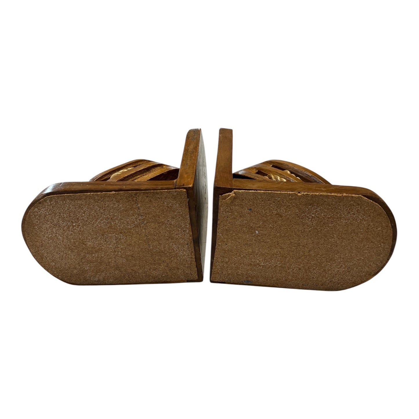 Vintage 1970s Price Products Nautical Pulley Bookends – Wood and Rope