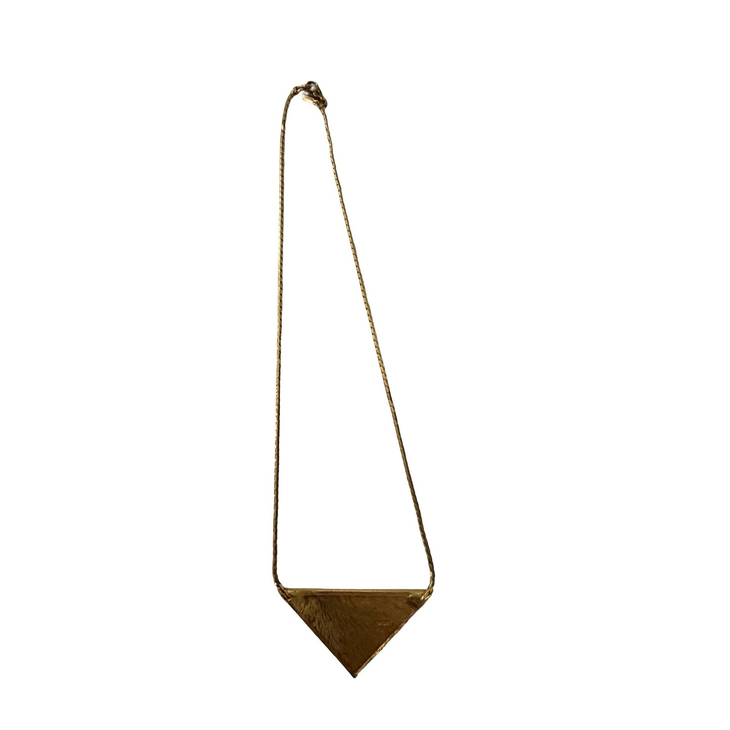 Monet Geometric Enamel Pendant Necklace Black Cream Gold Tone 14 Inch Vintage