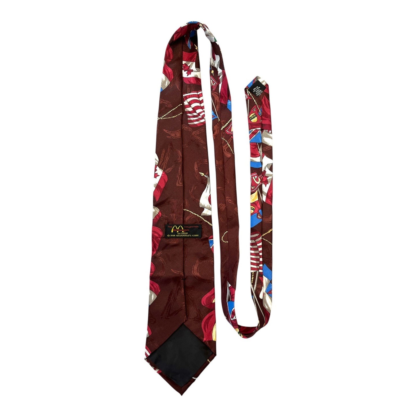 Vintage 1994 McDonald's "The Collection" Necktie – International Flags Design – Made in USA – 56" x 3.75"