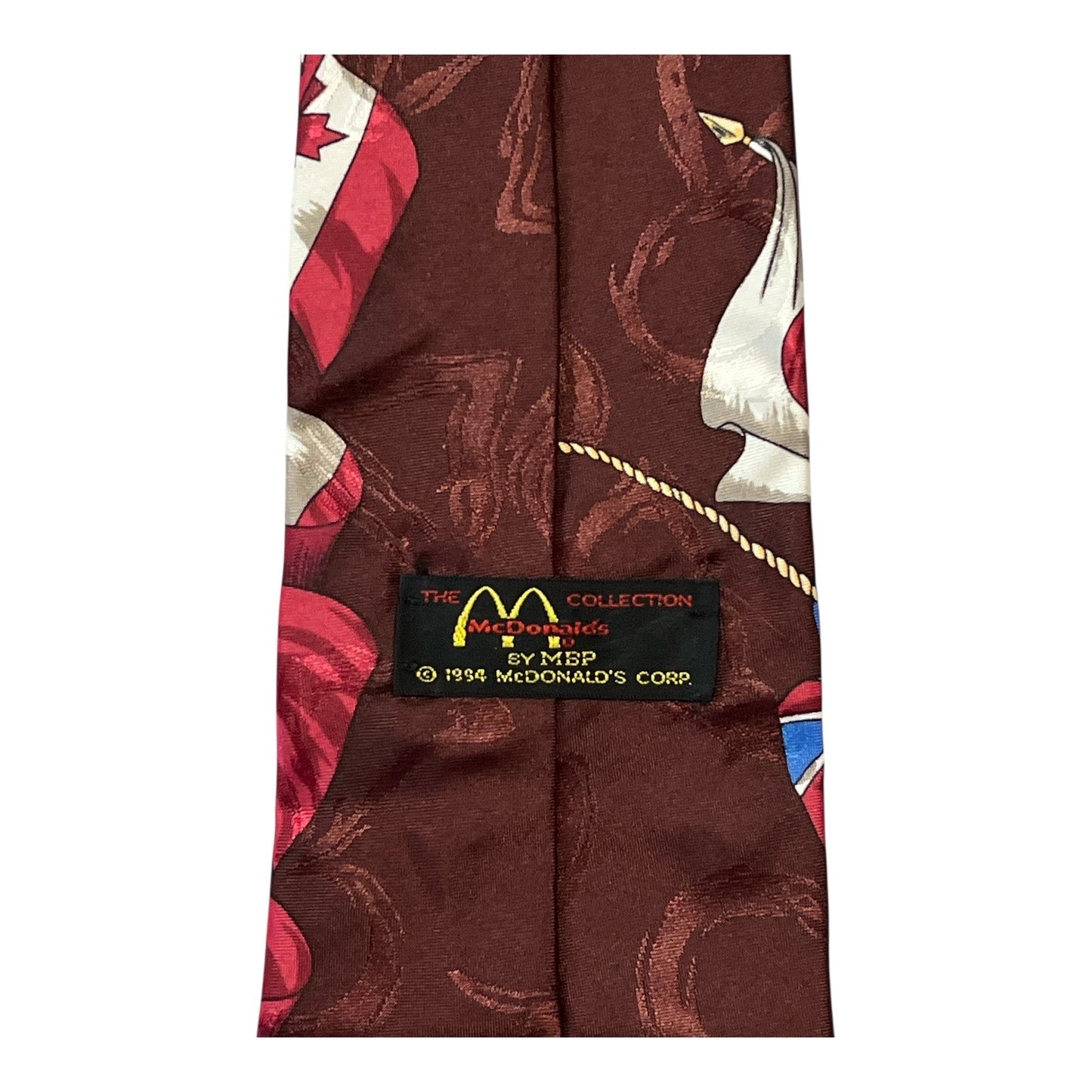 Vintage 1994 McDonald's "The Collection" Necktie – International Flags Design – Made in USA – 56" x 3.75"