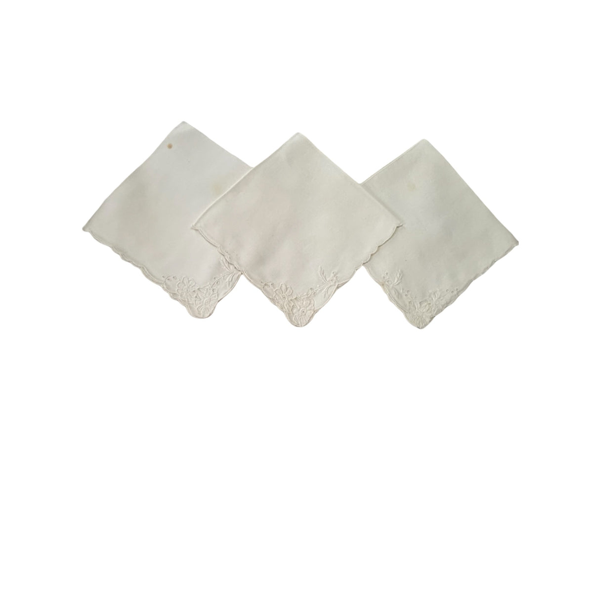 Vintage White Embroidered Placemats Napkins 7 Piece Madeira Style Floral Cutwork