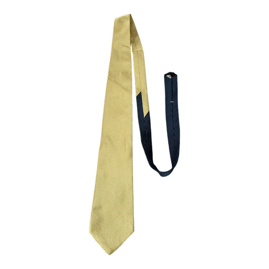 Tommy Hilfiger 100% Silk Tie Yellow Geometric Pattern Made in USA