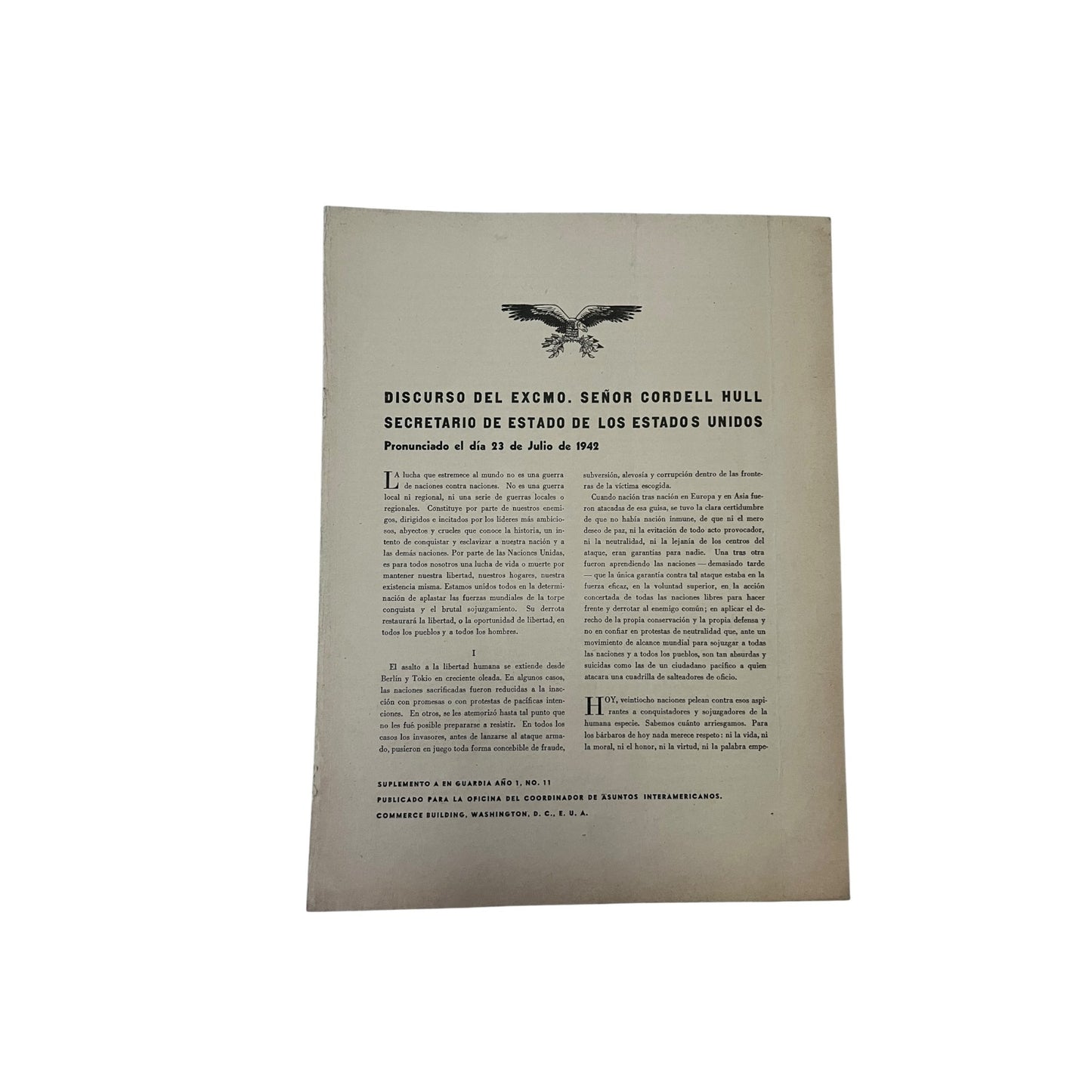 Vintage En Guardia Magazine Año 1 No 11 Spanish WWII Era Military Publication w Insert