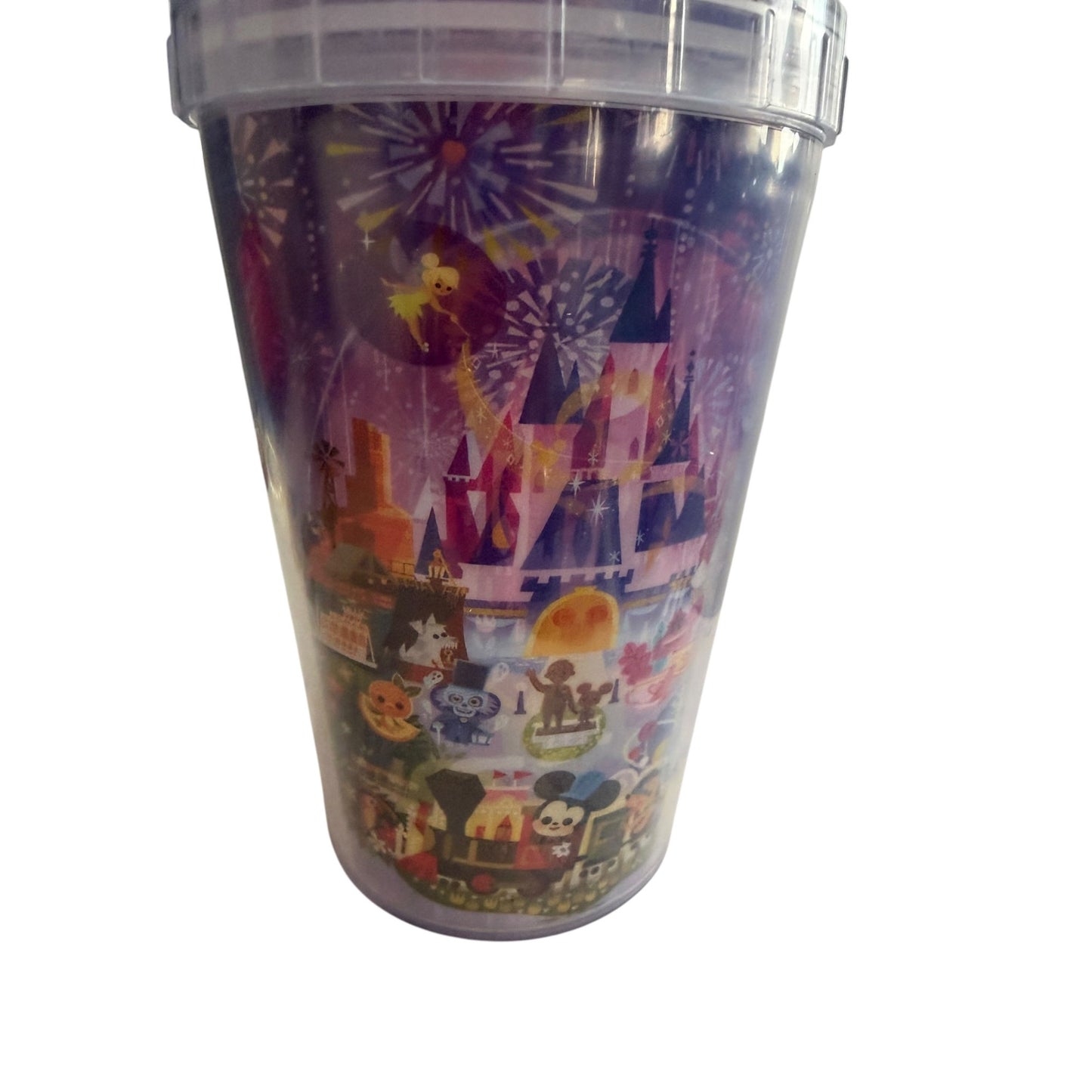 Disney Parks Castle Dome Tumbler with Straw Fantasyland Fireworks Mickey 14.2 oz