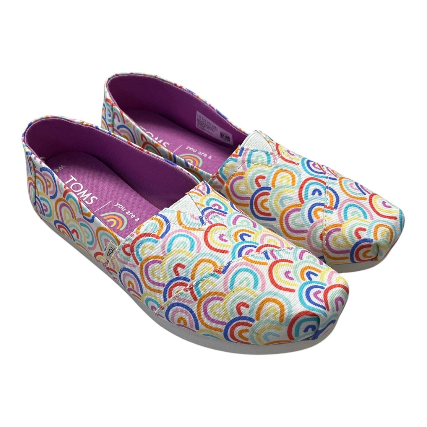 Toms Womens Rainbow Print Canvas Slip-On Shoes Size 6.5