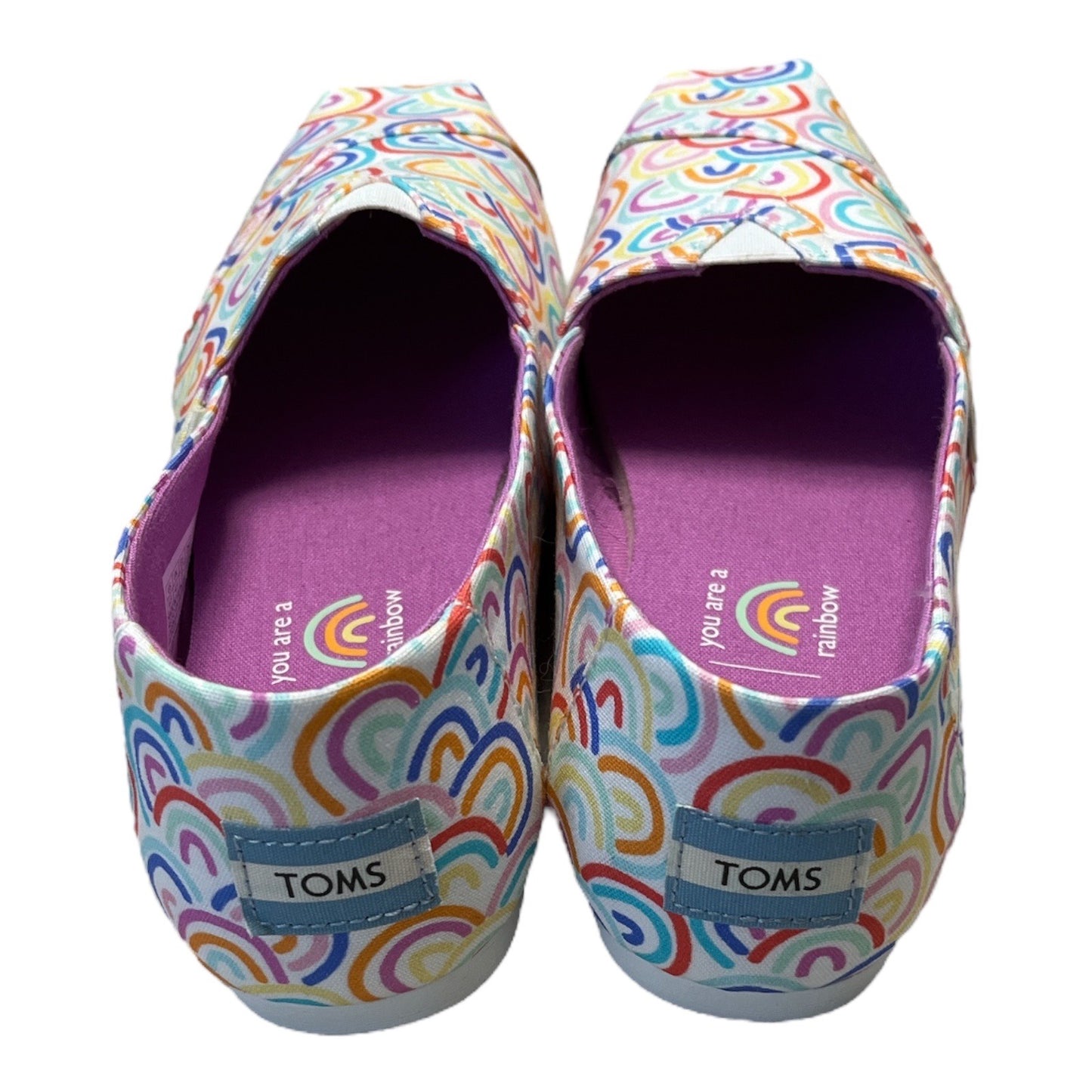 Toms Womens Rainbow Print Canvas Slip-On Shoes Size 6.5
