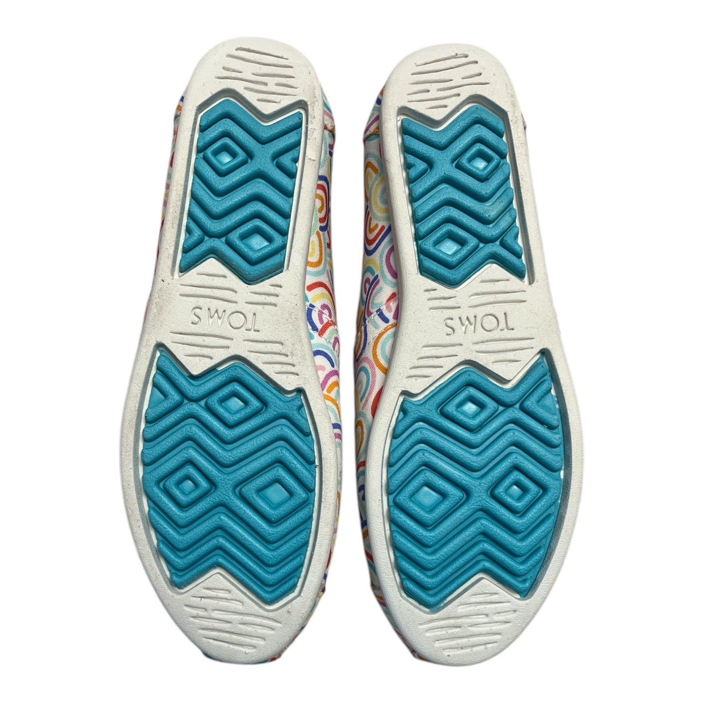 Toms Womens Rainbow Print Canvas Slip-On Shoes Size 6.5