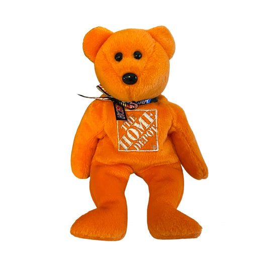 TY Beanie Baby Tony Stewart #20 The Home Depot Bear NASCAR Plush 2007