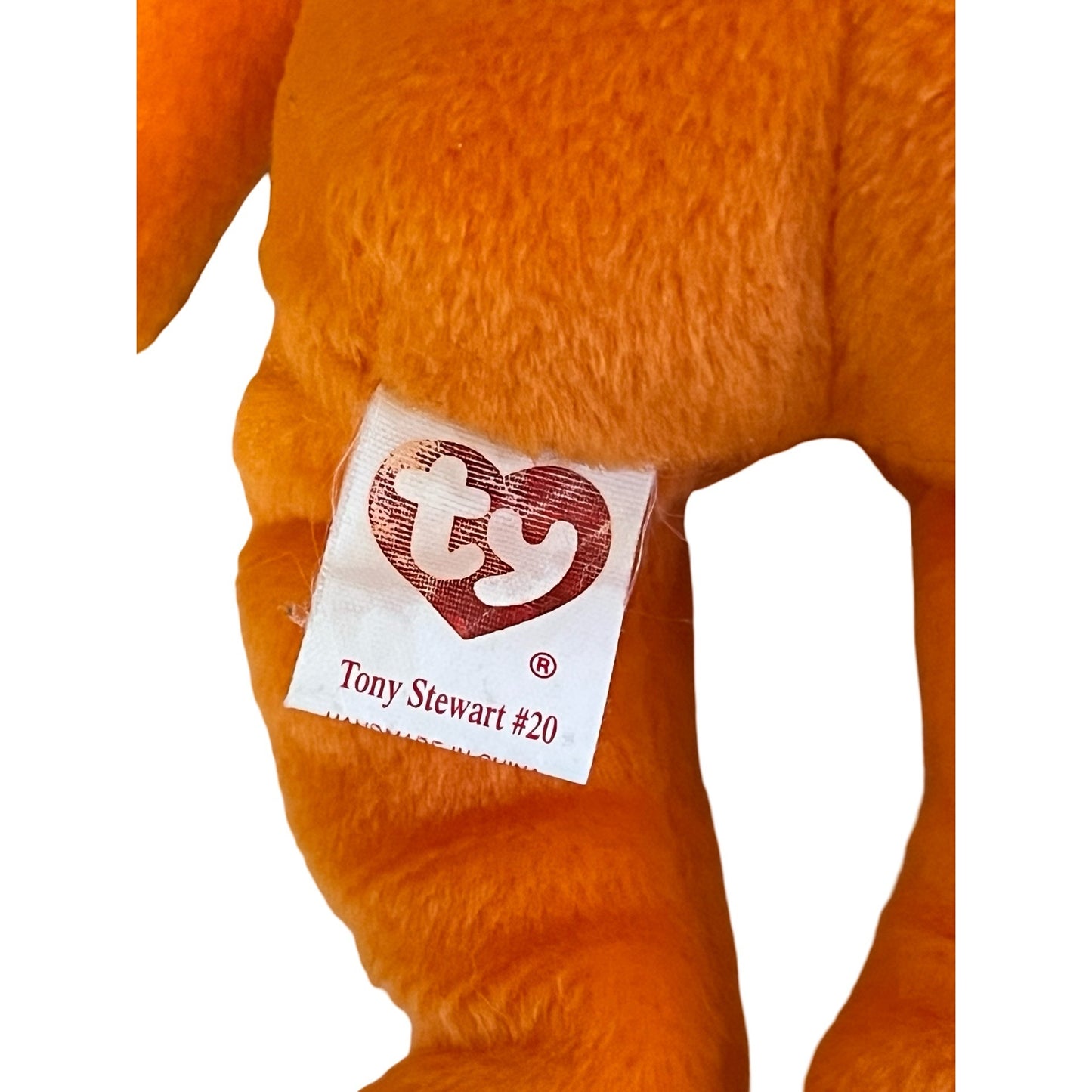 TY Beanie Baby Tony Stewart #20 The Home Depot Bear NASCAR Plush 2007
