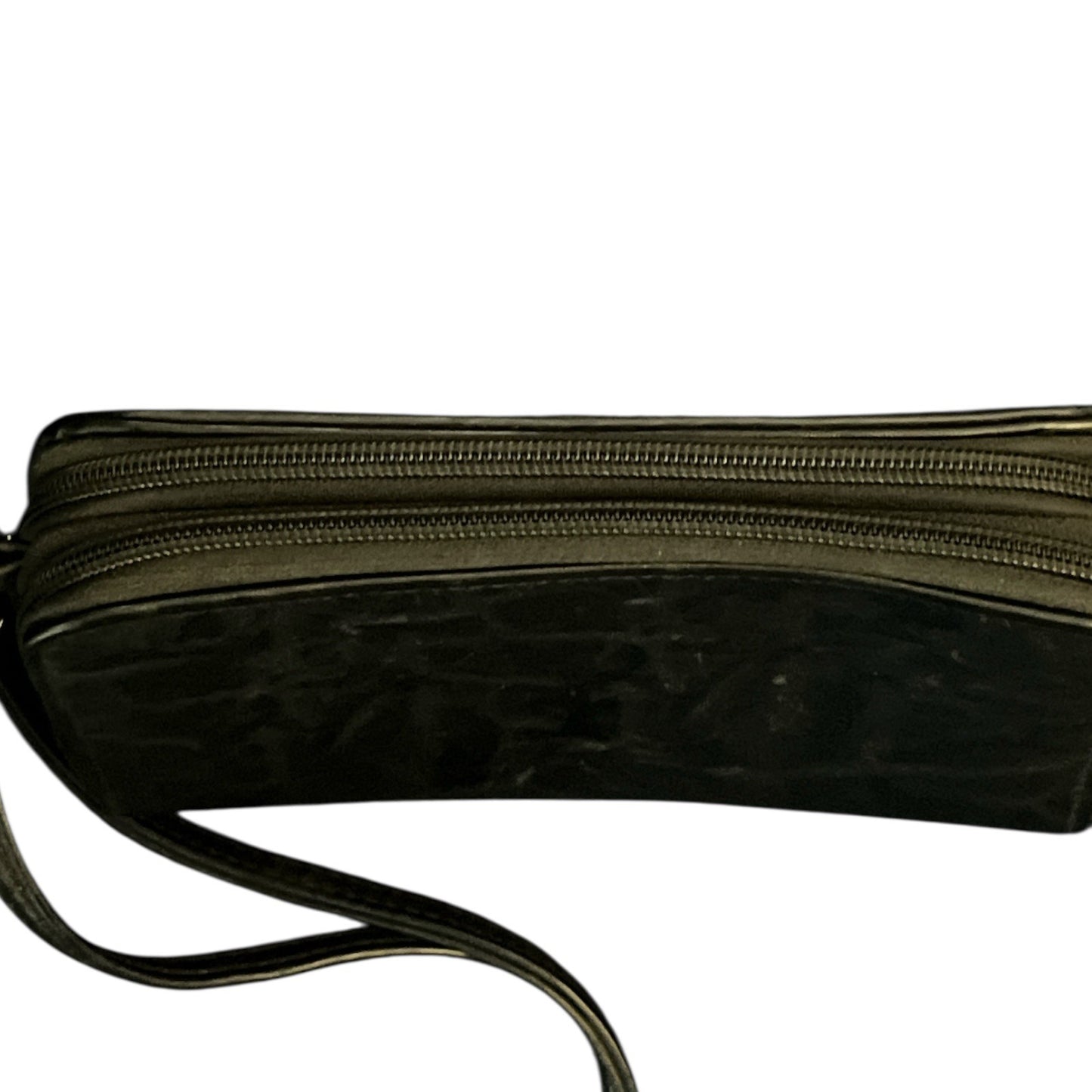 Bueno of California Black Faux Leather Wallet on a String Crossbody Bag