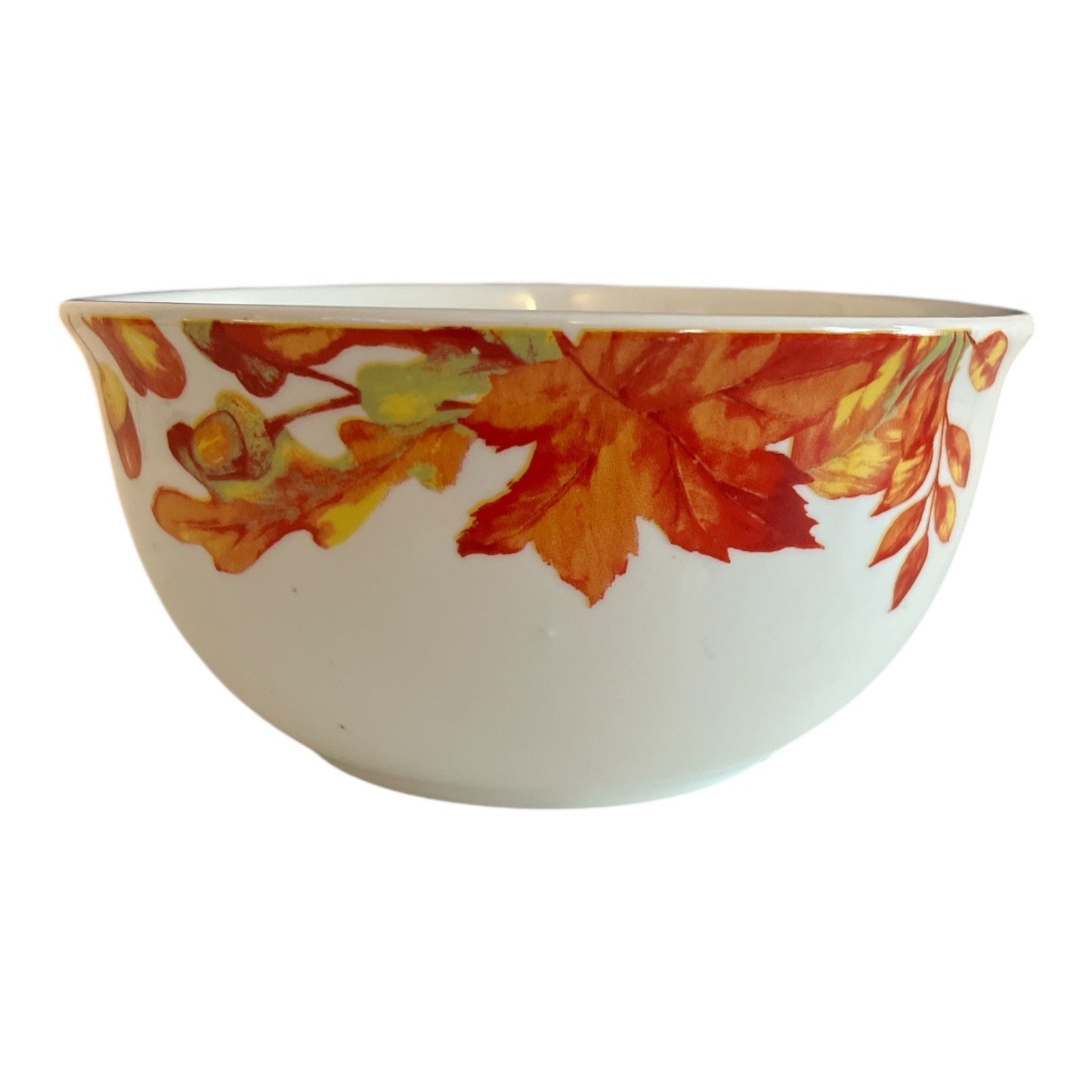 Royal Norfolk Autumn Leaves Bowl – 6” Ceramic Fall Harvest Acorns Leaf Design