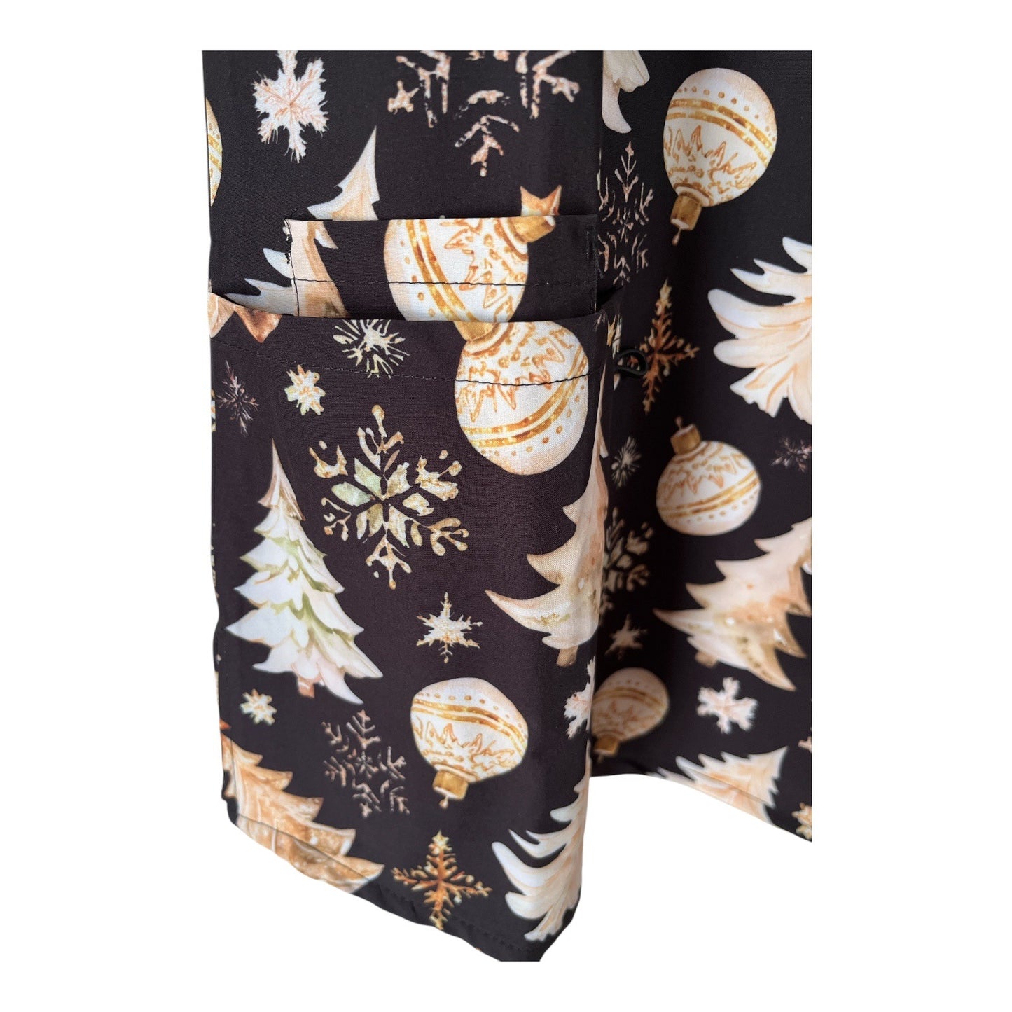 Elite Med Women’s Size L Scrub Top – Christmas Holiday Print – NWT
