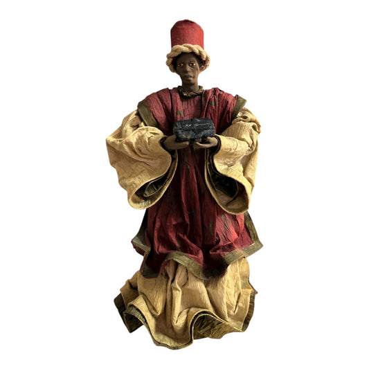 Vintage Paper Mâché Wise Man Nativity Figure Made in Philippines 13”