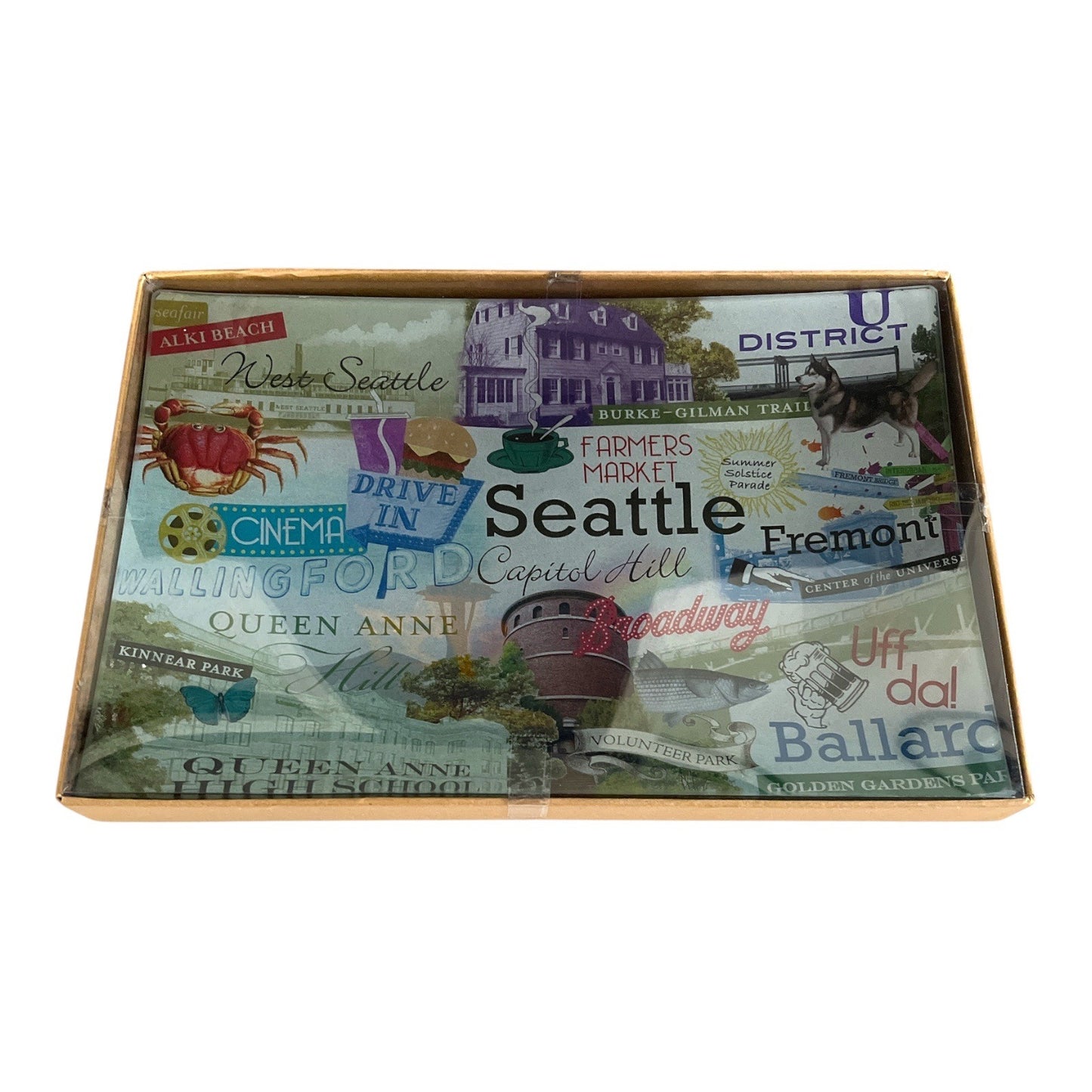 Rosanna Seattle Glass Tray 12x8 Neighborhood Collection Velvet Back 2000s