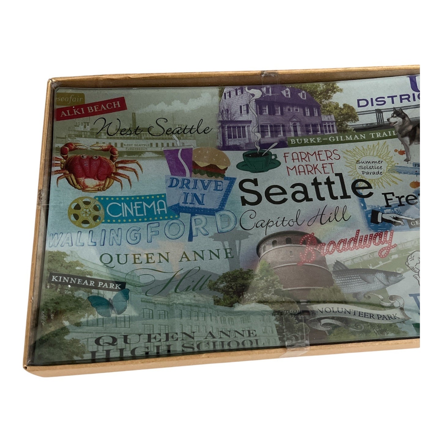 Rosanna Seattle Glass Tray 12x8 Neighborhood Collection Velvet Back 2000s