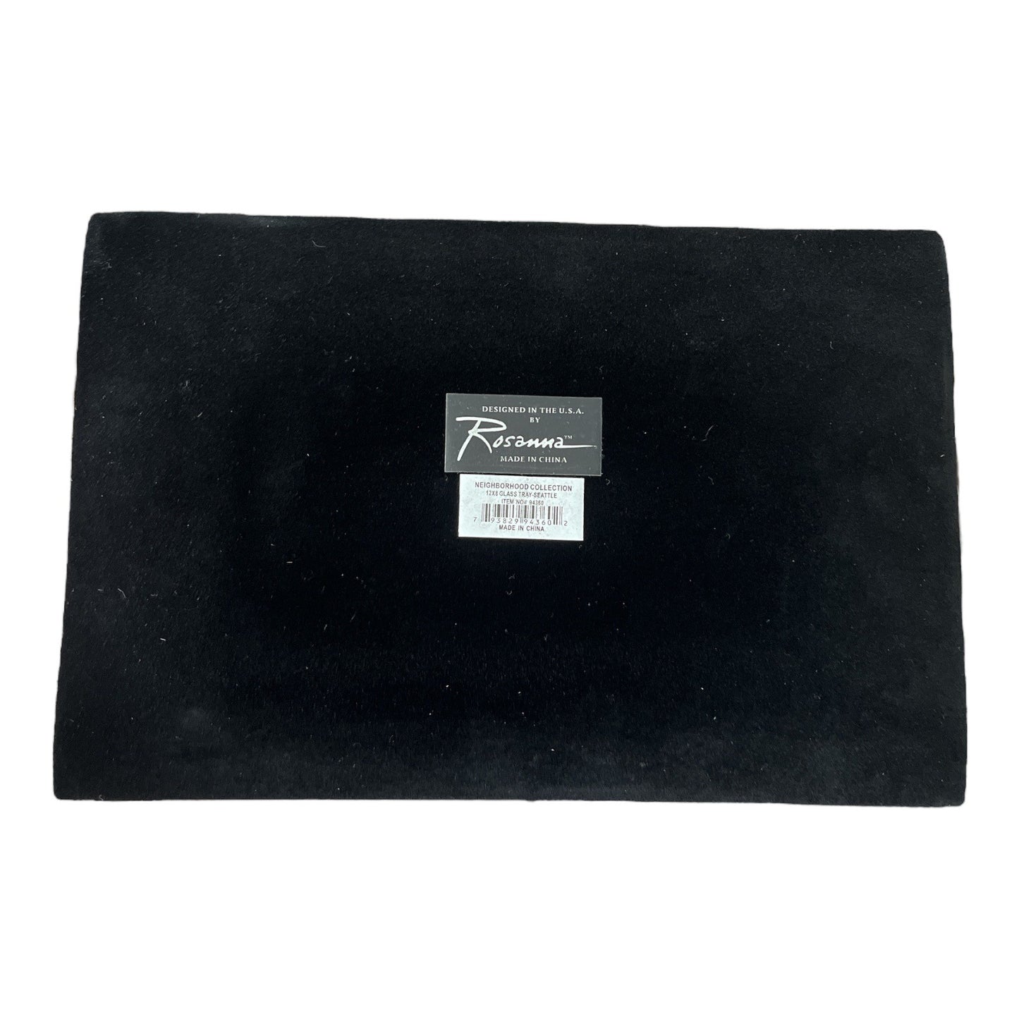 Rosanna Seattle Glass Tray 12x8 Neighborhood Collection Velvet Back 2000s