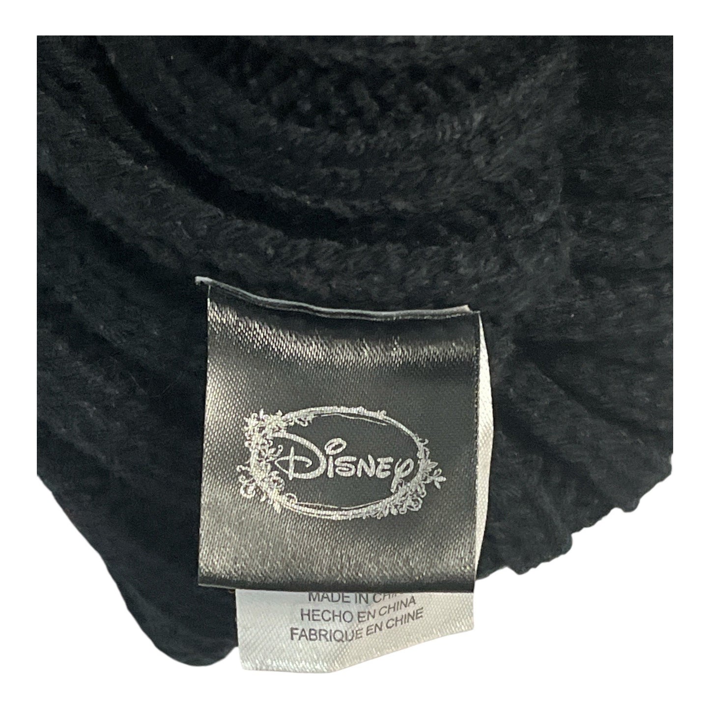 Disney BoxLunch Mickey Mouse Pom Pom Knit Beanie Black Red One Size NWT