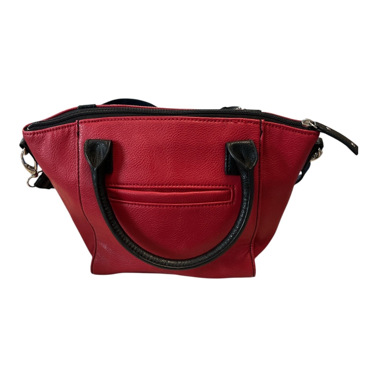 Nine West Studded Red Black Satchel Crossbody Convertible Handbag