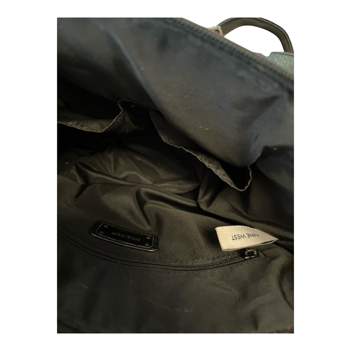 Nine West Studded Red Black Satchel Crossbody Convertible Handbag