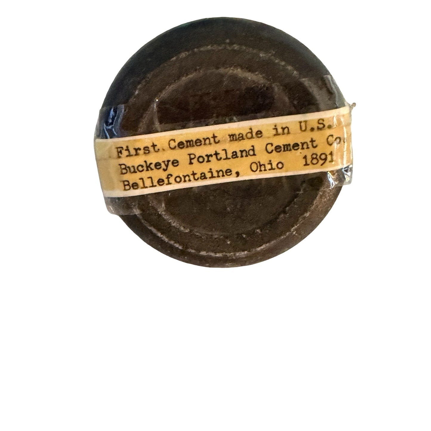 Vintage Buckeye Portland Cement Co 1891 Souvenir Cement Paperweight Bellefontaine Ohio