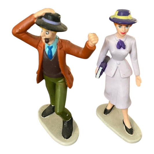 Disney 101 Dalmatians Roger & Anita Figurines – Set of 2 PVC Figures | 3” | Vintage 1990s