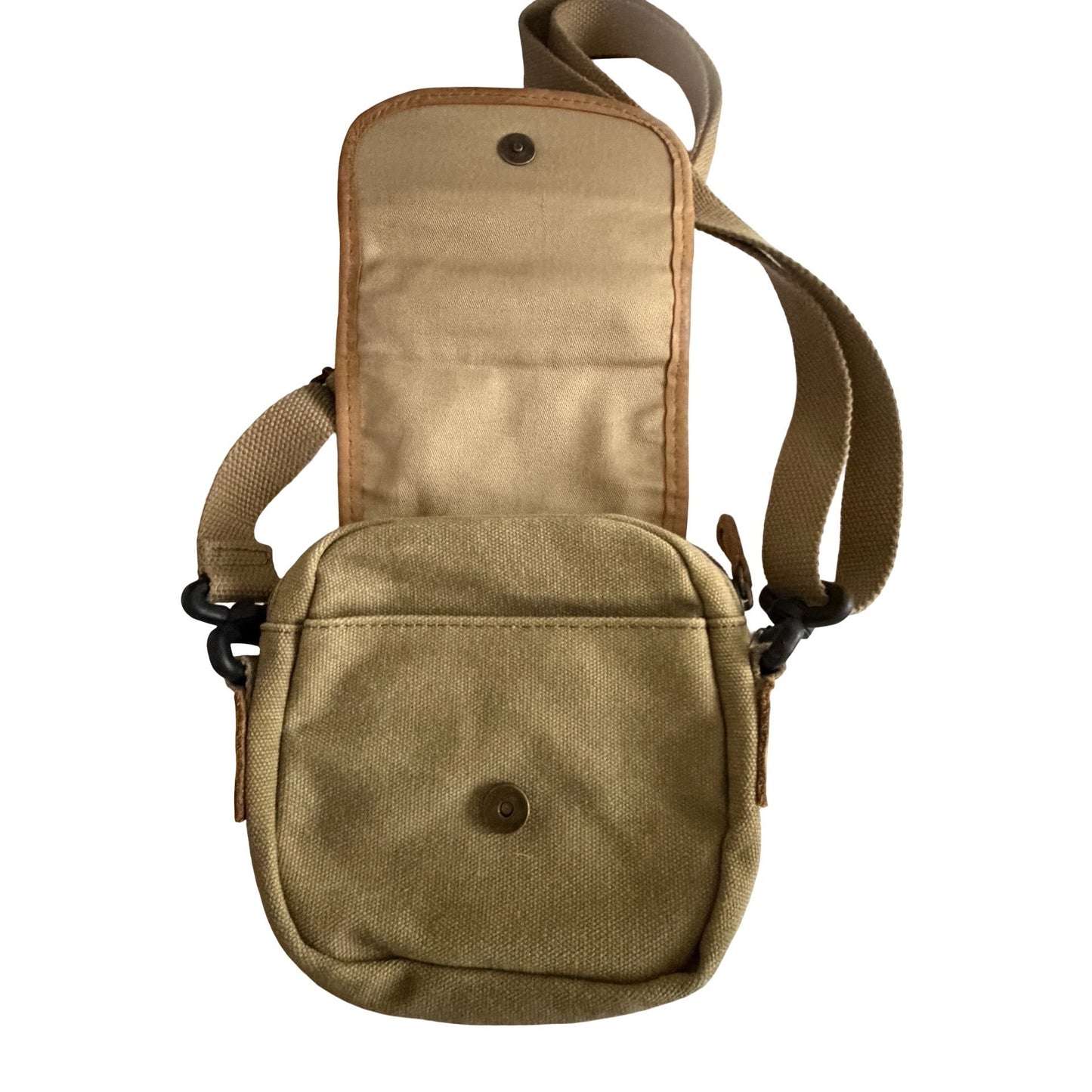 L.L. Bean Canvas Crossbody Utility Bag Tan Mini Travel Organizer Pouch