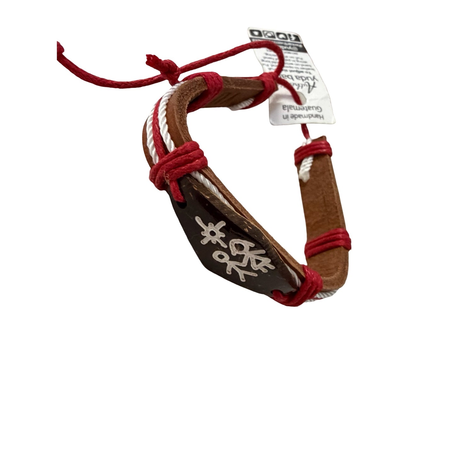Authentic Yuda Band Handmade Guatemala Leather Bracelet Adjustable Tribal Wristband