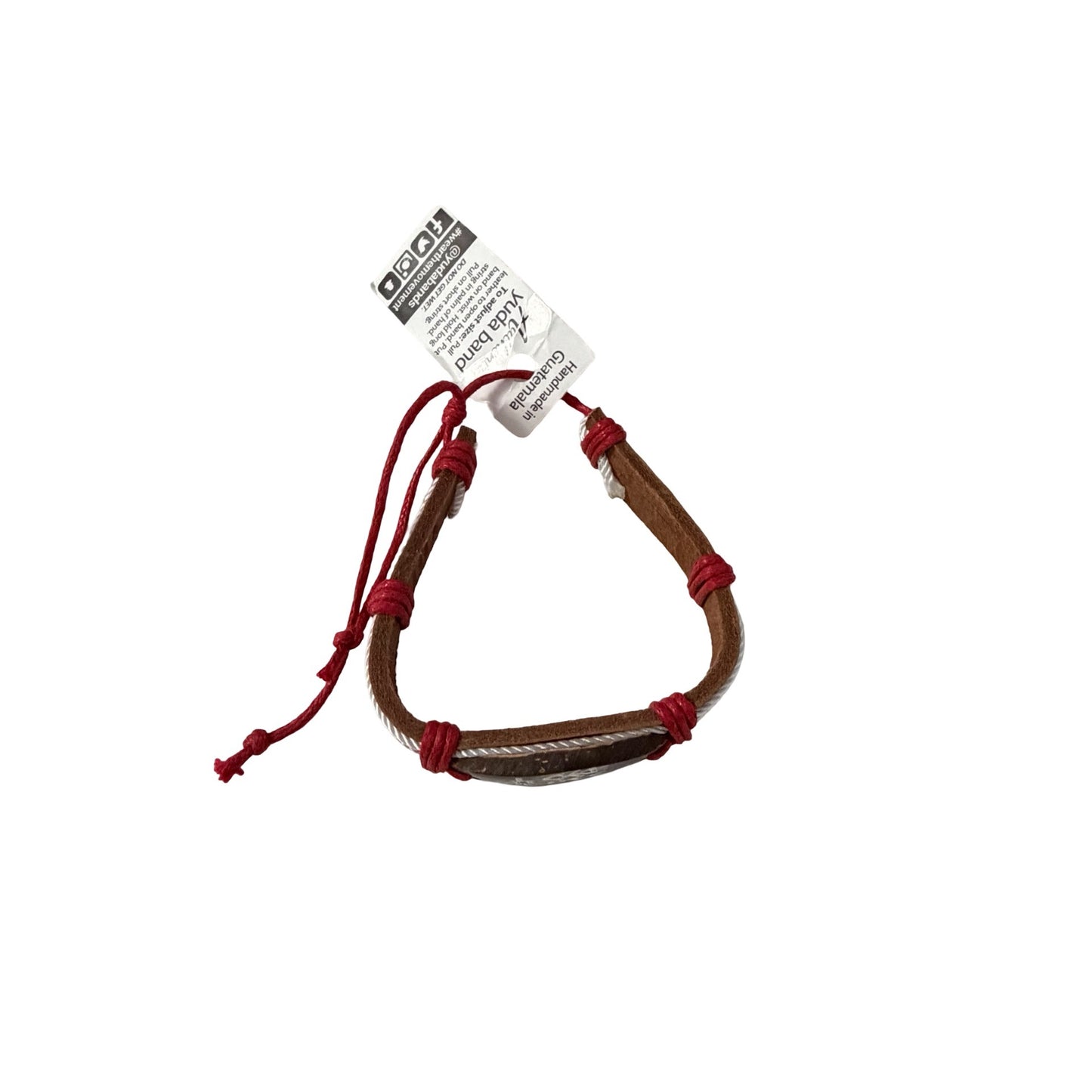 Authentic Yuda Band Handmade Guatemala Leather Bracelet Adjustable Tribal Wristband