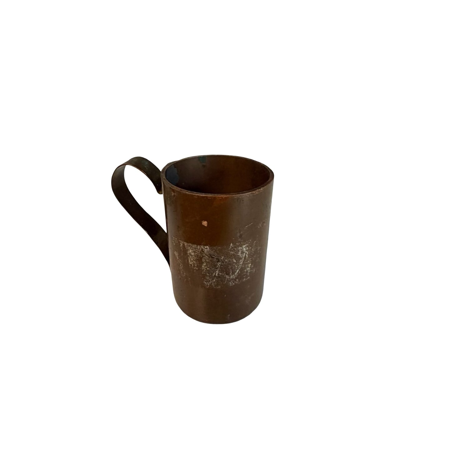 Vintage Miniature Copper Wash Metal Mug Primitive Dollhouse Tiny Cup 2 x 1.25
