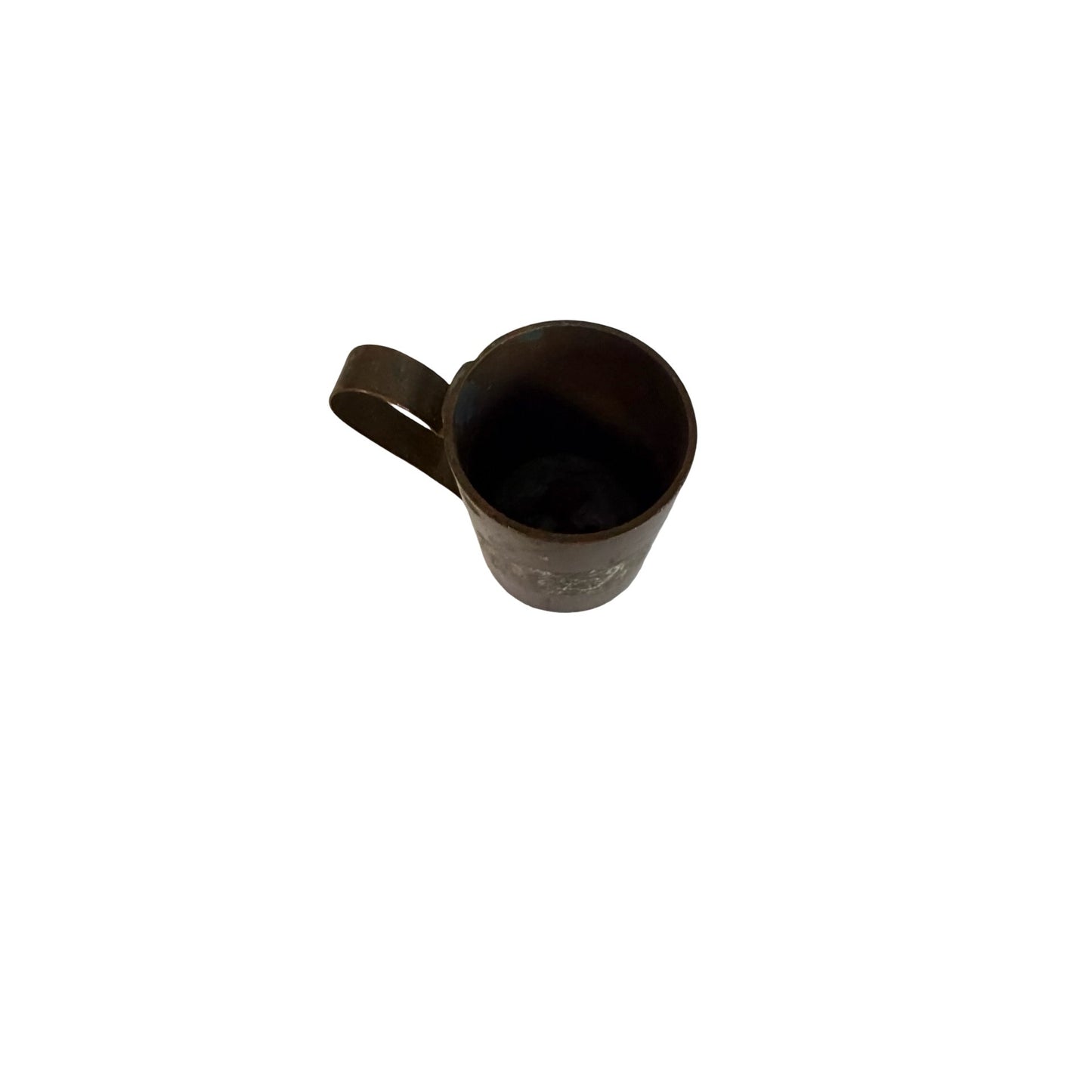 Vintage Miniature Copper Wash Metal Mug Primitive Dollhouse Tiny Cup 2 x 1.25