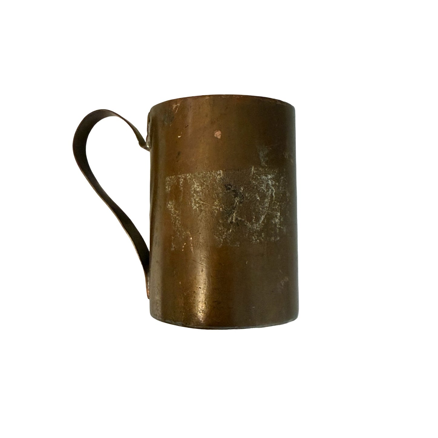 Vintage Miniature Copper Wash Metal Mug Primitive Dollhouse Tiny Cup 2 x 1.25