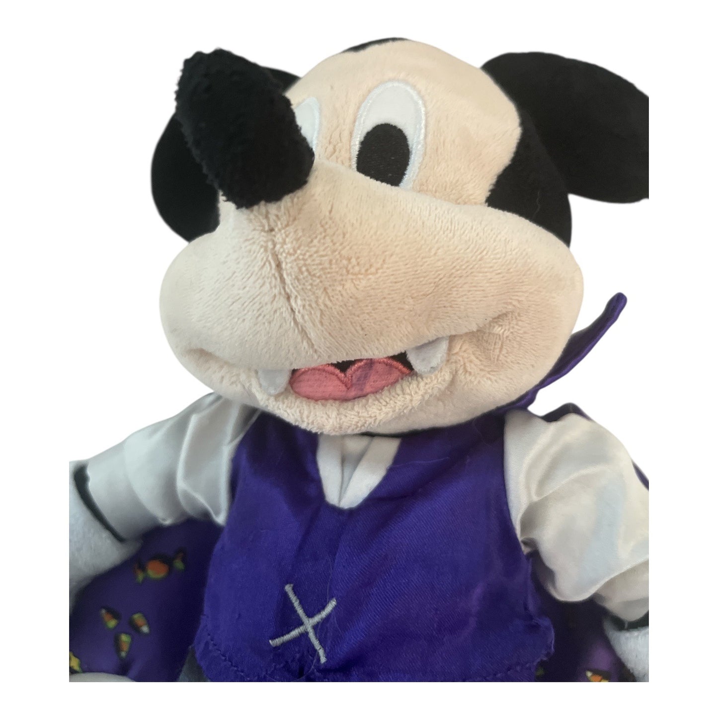 Vintage Disney Store Dracula Mickey Mouse Plush – Halloween Vampire Costume – 14” – 2000s