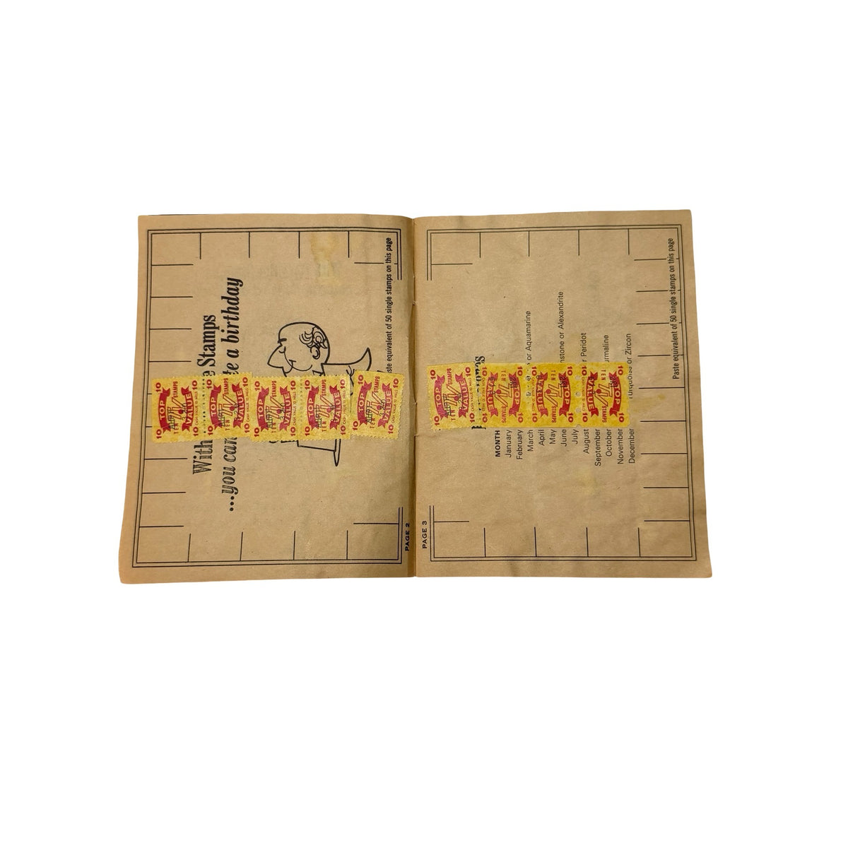 Vintage 1966 Top Value Stamps Saver Book Partially Filled Trading Stamp Book