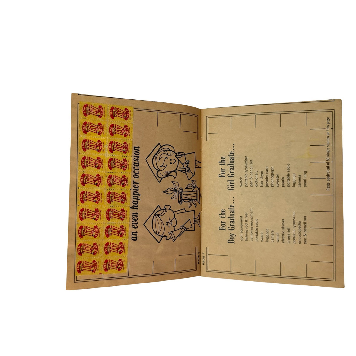 Vintage 1966 Top Value Stamps Saver Book Partially Filled Trading Stamp Book