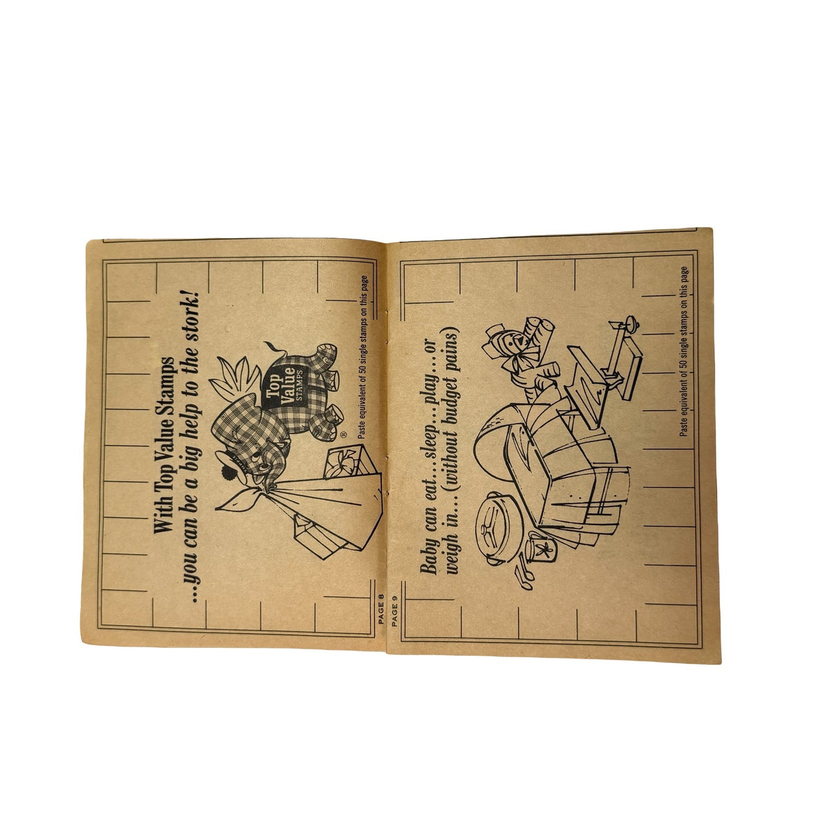 Vintage 1966 Top Value Stamps Saver Book Partially Filled Trading Stamp Book