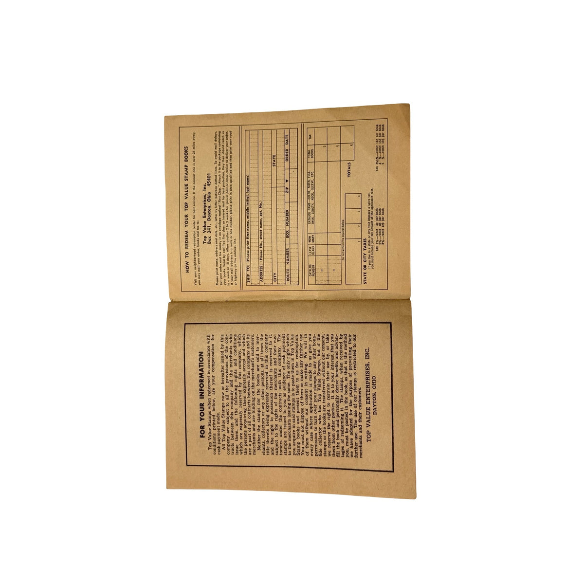 Vintage 1966 Top Value Stamps Saver Book Partially Filled Trading Stamp Book
