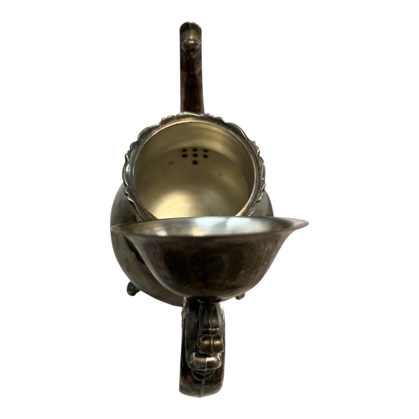 Vintage Leonard Silver Plate Coffee/Tea Pot – White Heat-Resistant Handle Accents