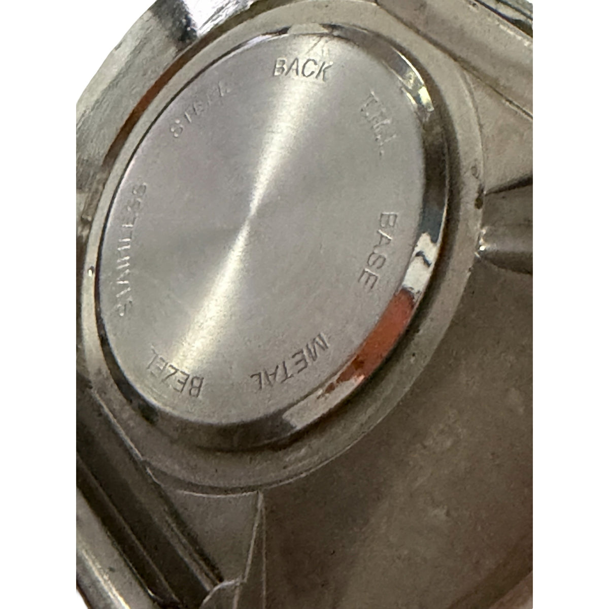 Y2K Cannes Quartz Oversized Silver Tone Stretch Band Watch Japan Movement