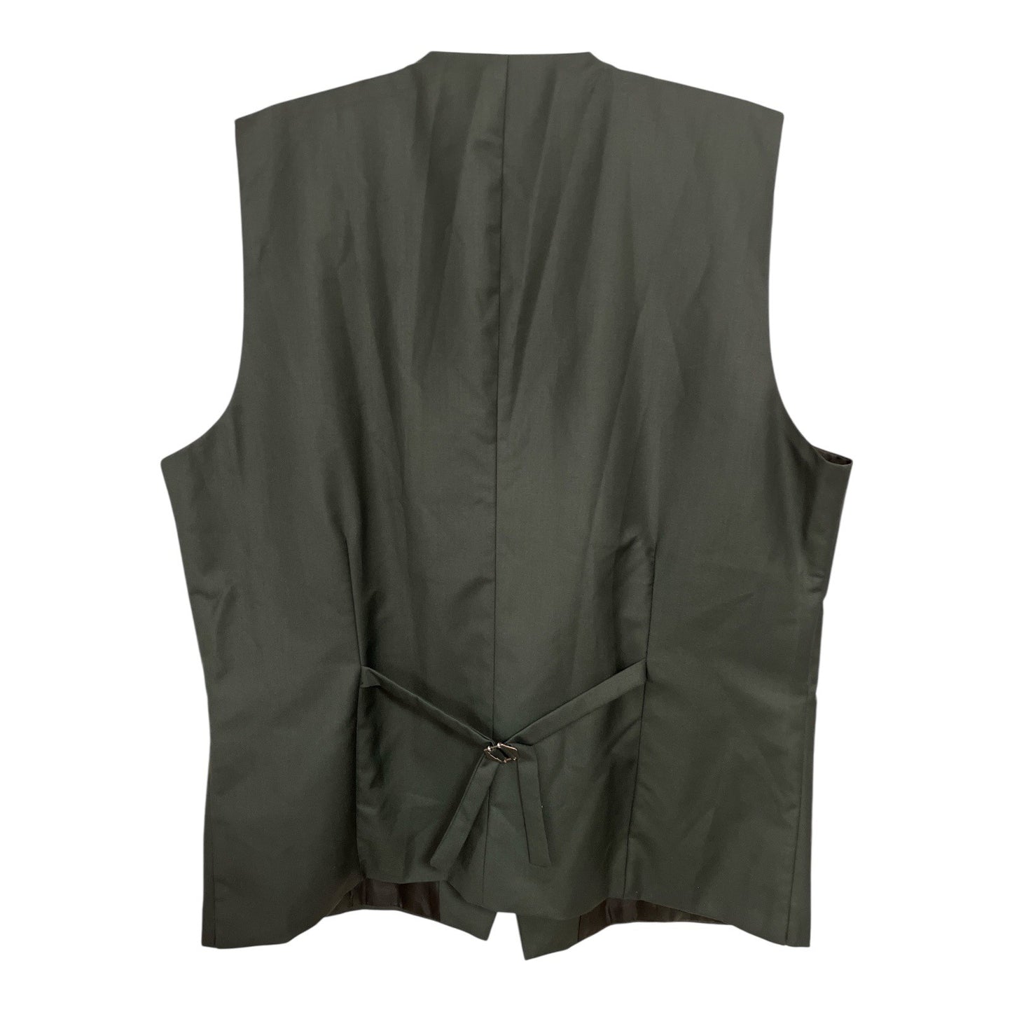 Wangyue Men’s Vest XXL Dark Green Double Breasted Formal Waistcoat Adjustable Back