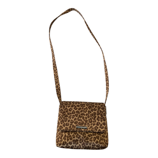 Nine West Leopard Print Crossbody Bag Faux Fur Y2K Vintage 6.5 x 8 x 2 Inches